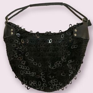 Rayon Shoulder Bag with Decorative Sequins